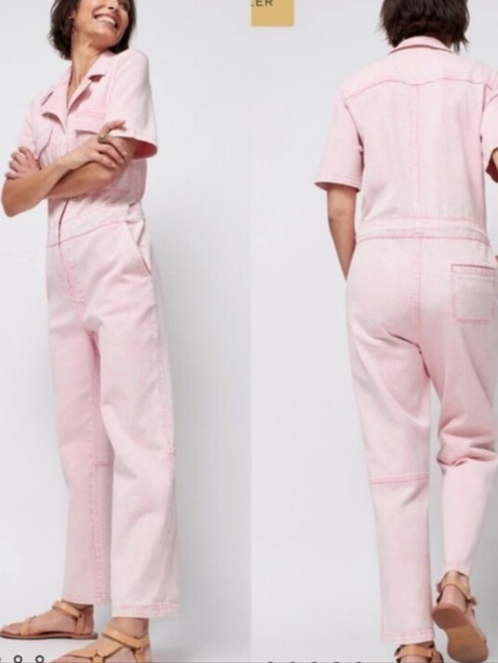 Faherty Light Pink Cotton Worksuit